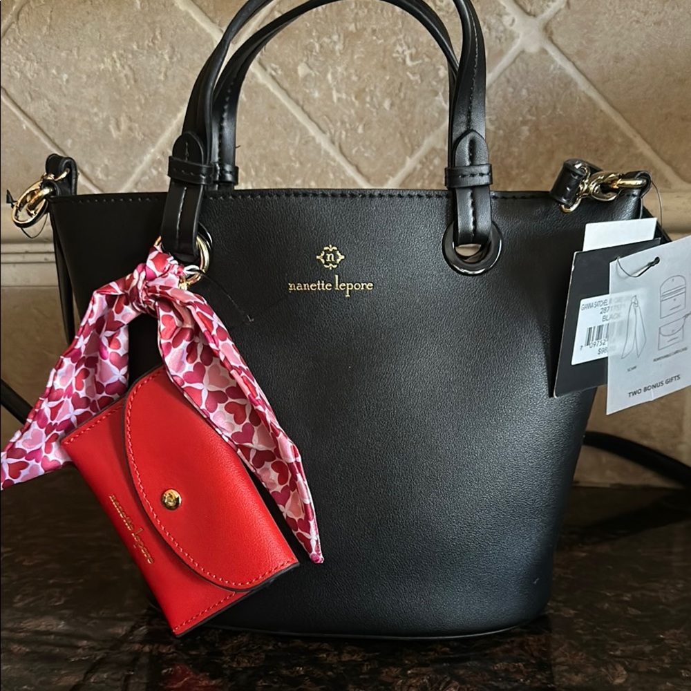 Nanette Lepore Black Satchel with Sophisticated Design